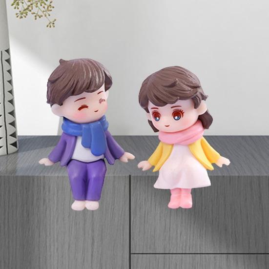 Ornement de Couple Miniature pratique, Anti-décoloration, fabrication exquise, disposition de la scène