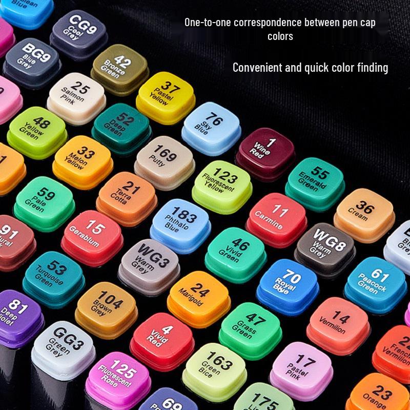 TOUCH 80-fargers dobbeltsidig alkoholbasert tusjsett for barnekunst og mangategning