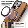 iPhone 17 16 15 14 13 12 11 Pro Max Plus için İş Derisi Dönen Braketli Telefon Kılıfı Magsafe Manyetik Halka Stand Tutucu Kapak