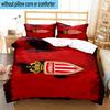 3pcs Monaco Football club Printed Bedding Set Duvet Cover Closure Includes 1 Duvet Cover & 2 Pillowcases Bedding Sets Home Decor Gifts
