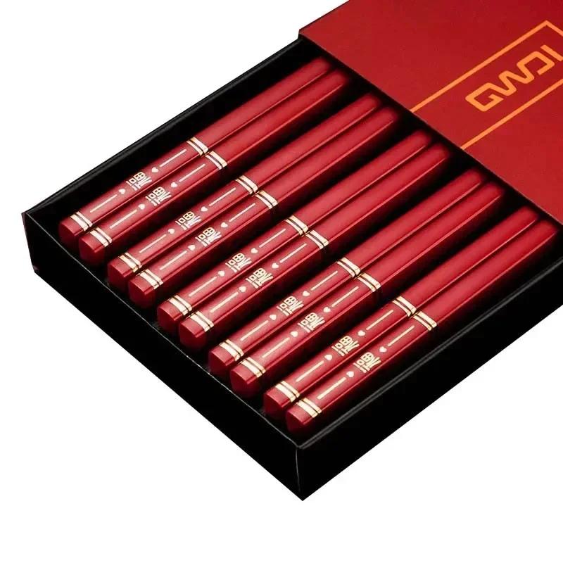 5 Pair Chopsticks Alloy Non-Slip Sushi Chop Sticks Set Japanese Chinese Gift Reusable Chopsticks Tableware Gift Kitchen
