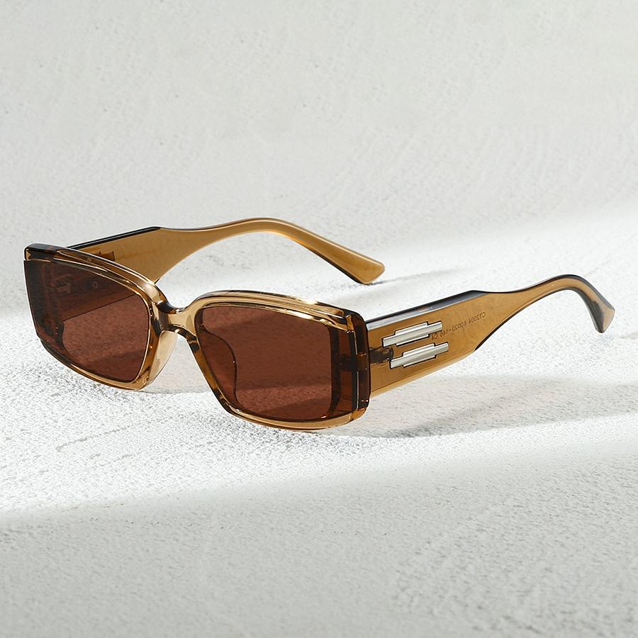 

Trendy Square Sunglasses with Metal Decorations Personality Shades Fashionable Sun Protection Eyewear коричневый