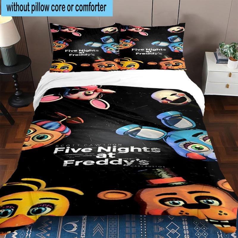 3PCS Five Nights Teddy Bear 3pcs Bedding,Including 3PCS Duvet Cover And 2pcs Pillowcases Perfect for Christmas,Ideal for Bedroom, Dormitory