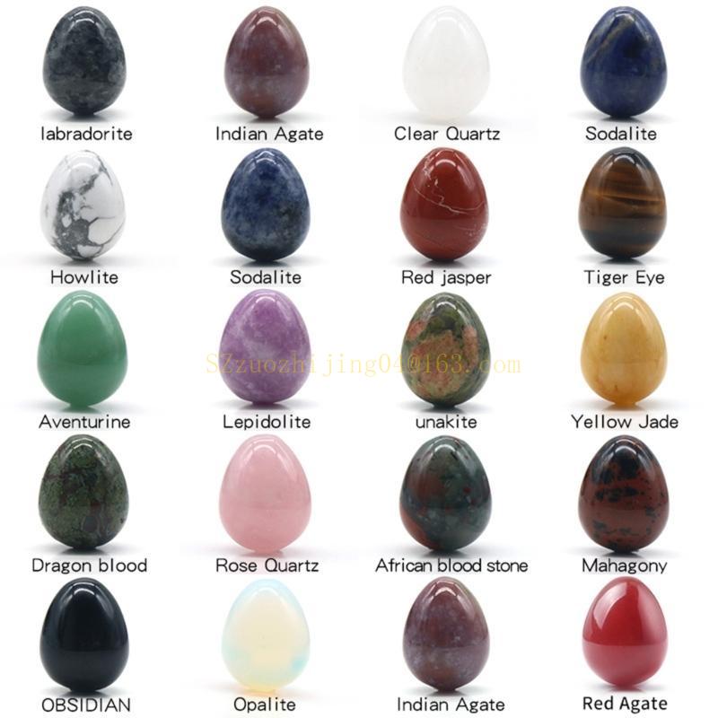 20pcs Polished Mineral Stones Eggs Mini Tumbled Stone Set Easter Eggs Decorations top sale