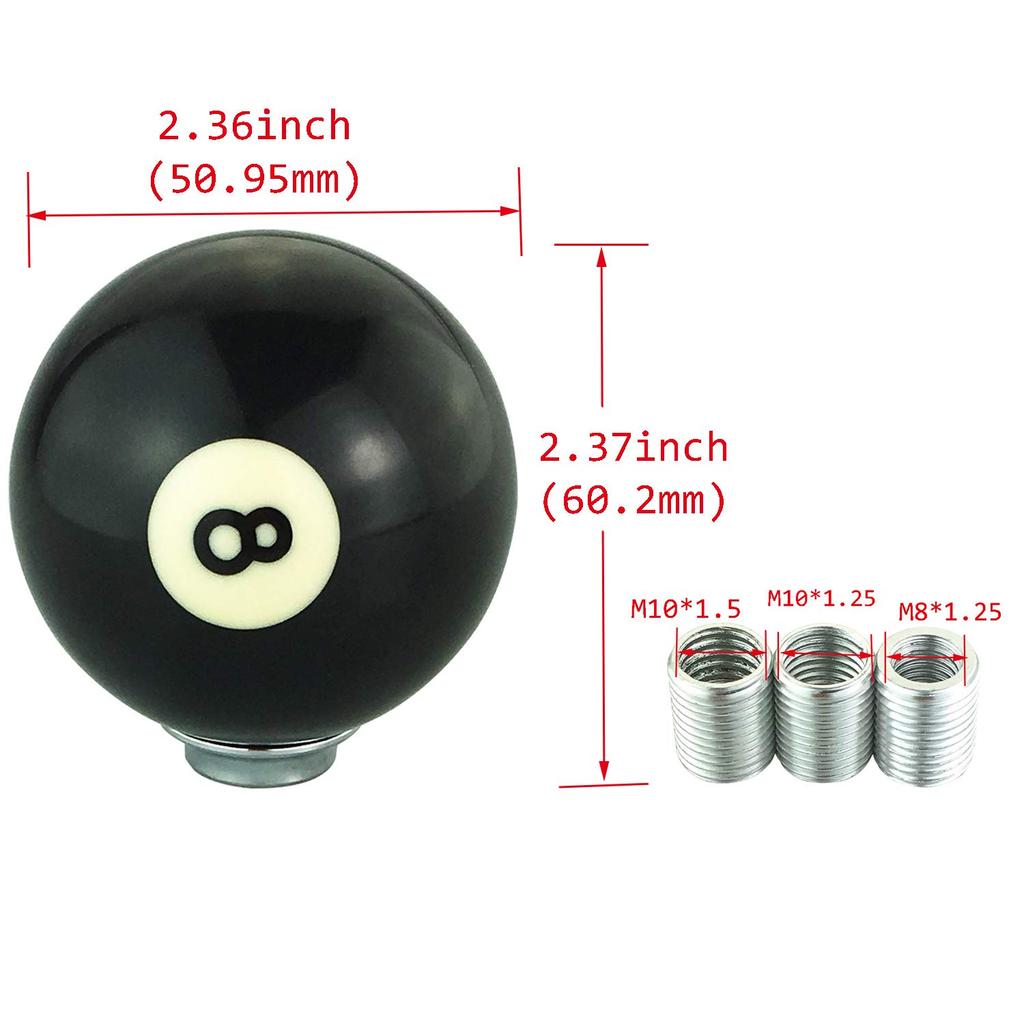 Abfer Shift Black for Car Gear Gear Stick Lever Shifter Universal for Automatic and Manual Car Interior Handle, Resin, Billiard-Shaped, Shifting,