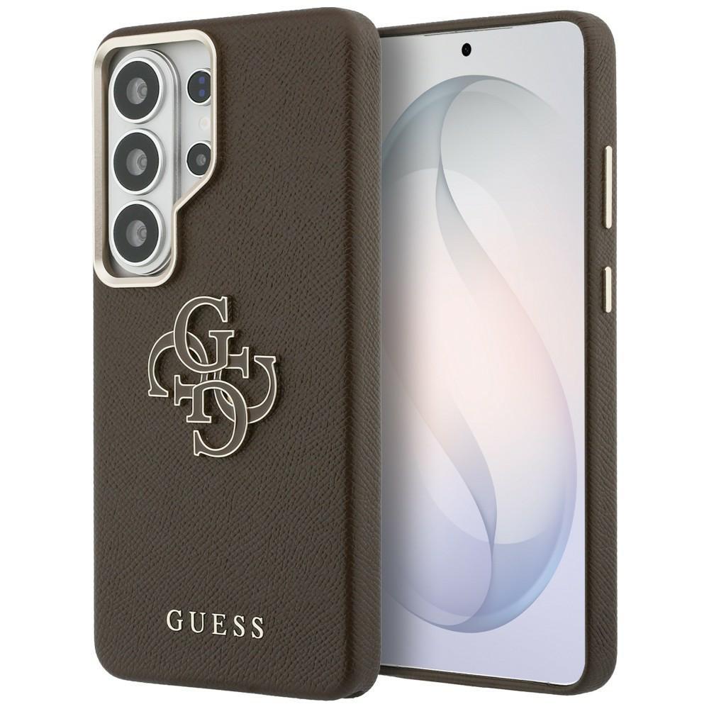 Funda Guess Grained con Logo Metálico 4G Grande para Samsung Galaxy S26 Ultra Marrón