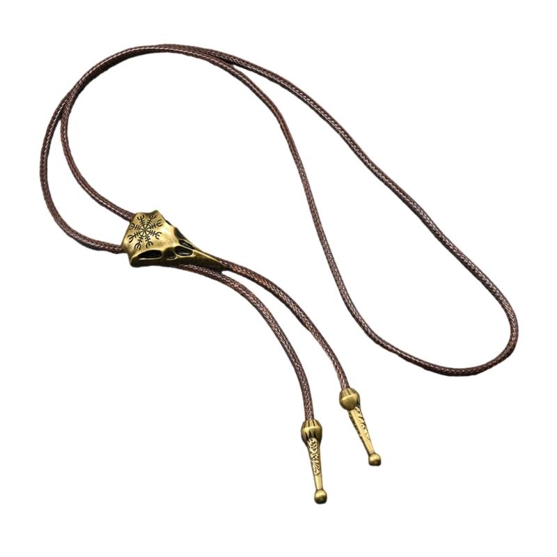 Stylish PU Leather Bolo Tie Necklace With Alloy Accents Stylish Wax Cord Necktie For Men Women Fashion Accessories