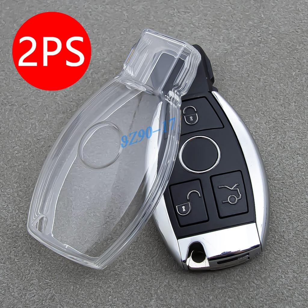 Fully Transparent Car Key Cover Shell For Mercedes Benz W176 W246 W204 W205 W212 W221 W166 X253 C253 W463 C117 C218 X156