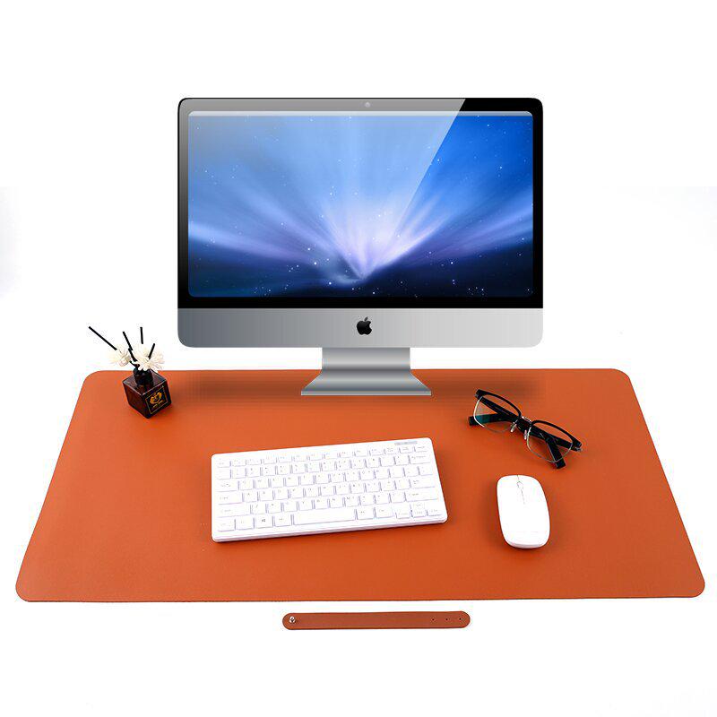 Extra Large Non-Slip Leather Mouse Pad - Stain-Resistant Computer Desk Mat with Pattern Logo