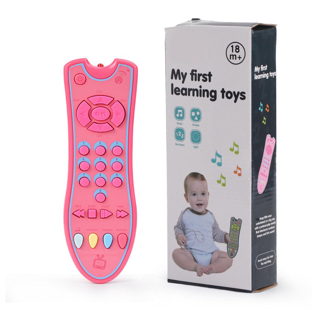 

Игрушка Пульт от телевизора Обучающая игрушка-пульт со светом и музыкой Игрушка для изучения английского языка Развивающая игрушка для раннего обучения розовый