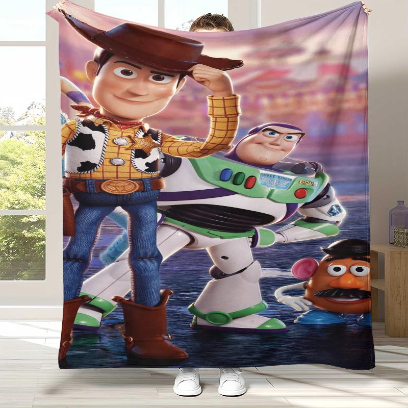 

Toy Story Woody Cartoon Buzz Flannel Blanket,Ultra Soft Warm Plush Throw for Home Bedroom Bed Sofa Cover Camping Picnic gift 75x90cm
