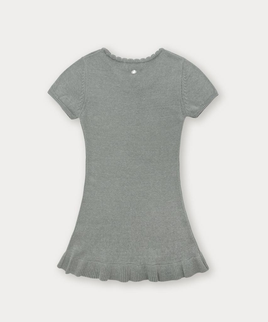 Sseomweeobeoteo Cotton Ribbon Knit Dress - Gray