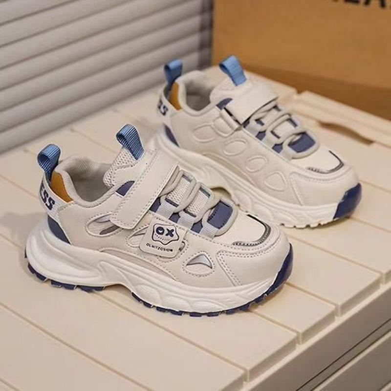 

Toddler Magic Tape Color Block Thick Sole Casual Daily Walking Sneakers 26