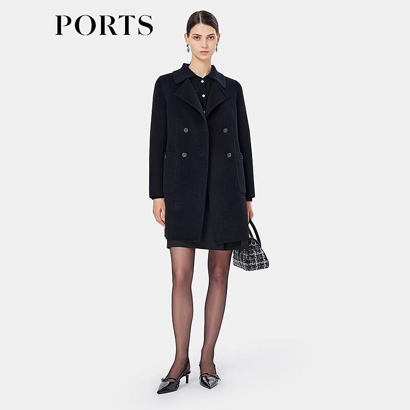 PORTS Women's 2025 Autumn Double-Breasted Wool Coat