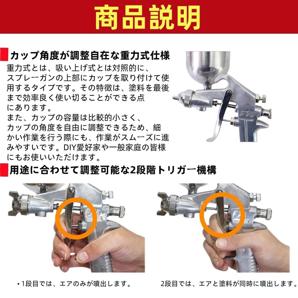 LOOKGOU Air Spray Gun, Gravity Type, 1.5mm Diameter, 400ml Cup Capacity
