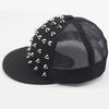 Sunshade Hip Hop Hat Adjustable Baseball Cap Casual Rivet Flat Hat  Men and Women's