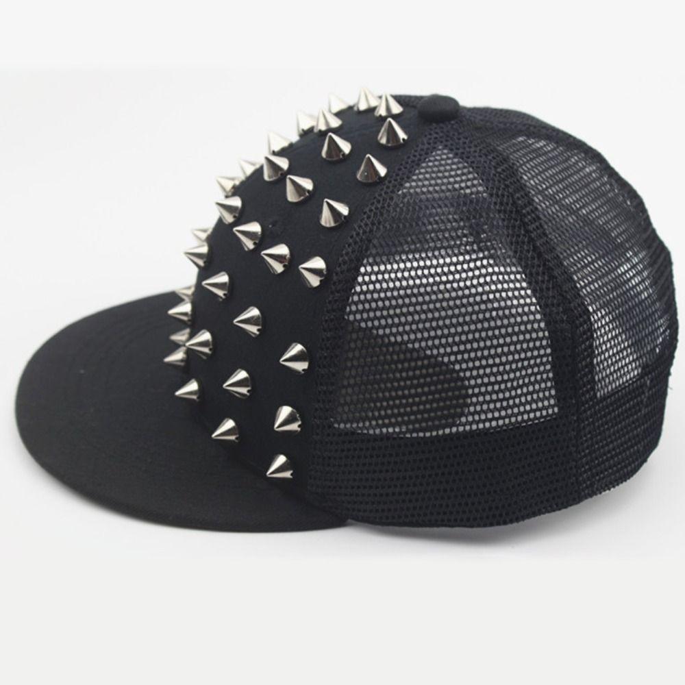 Sunshade Hip Hop Hat Adjustable Baseball Cap Casual Rivet Flat Hat Men and Women's