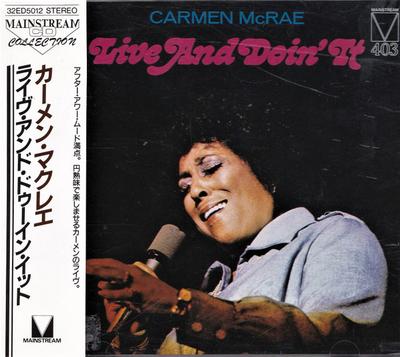 CD CARMEN MCRAE - Live And Doin' It 32ED5012 Century 1986 Japan ObiSoul/Funk Used