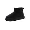 Fashion 2025 Winter Snow Boots Women's Simple Booties Flat Thickened and Fleece Warm Platform Cotton Shoes
