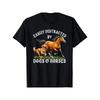European Sizes [Fast Arrival] Easily Distracted By Horses and Dogs Equestrian T-Shirt for Men, Christmas Gift, Halloween Gift