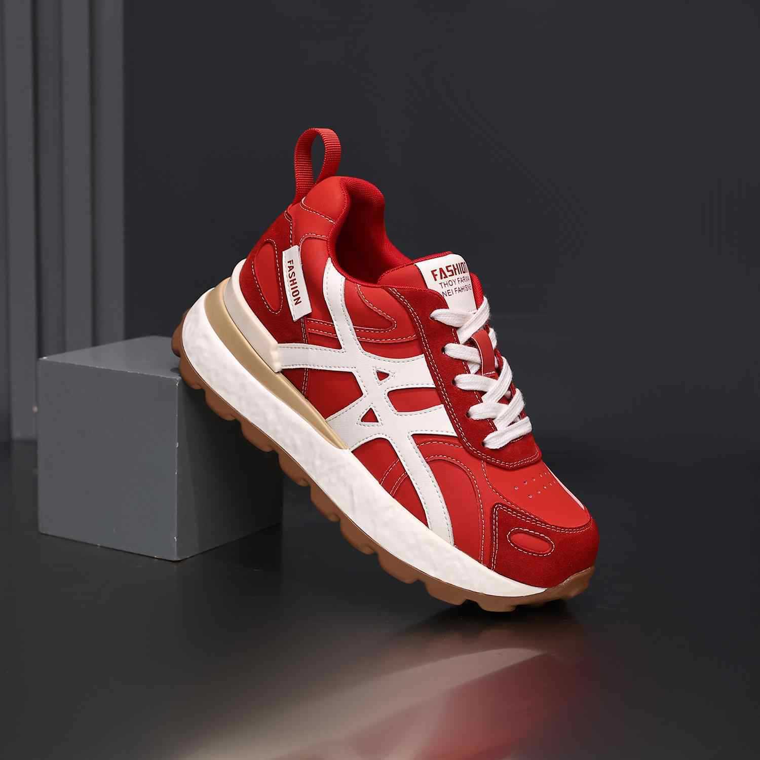 

2025 new summer breathable mesh versatile small thick sole inner height increase Forrest Gump shoes women s casual shoes white shoes 40 красный