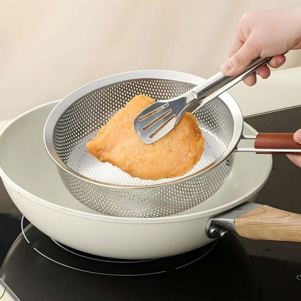 Multipurpose Mesh Skimmer Spoon Easy To Clean Stainless Steel Colander  For Kitchen Cooking