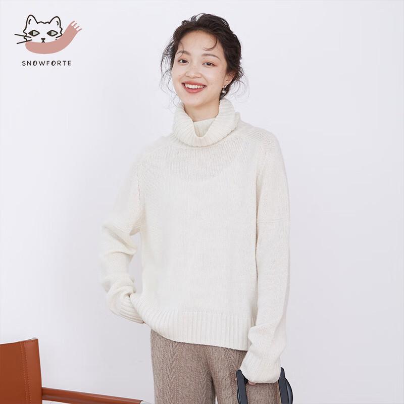 

Женский вязаный свитер из смесовой шерсти с высоким воротом M