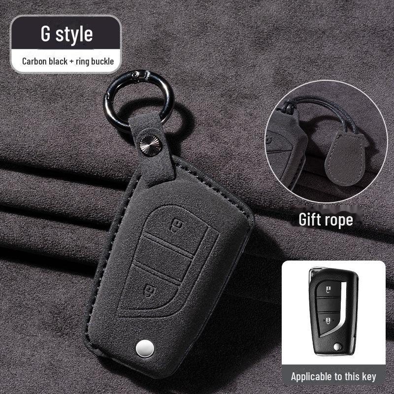 Toyota Wildleder Schlüsselhülle für Camry, Corolla, RAV4, Highlander und mehr. Mit Asia-Drachen-Design.