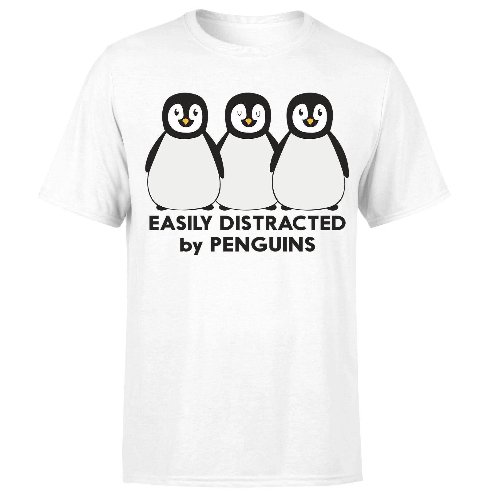 Easily Distracted By Penguins Unisex T Shirt Funny Animal Lovers Tee XS