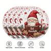 4-Piece Santa Claus Hot Cocoa Placemats Family Gathering Christmas Party Holiday Table Decorations and Accessories