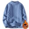Men's Teen Fleece-Lined Winter Crew Neck Sweater - Warm, Thick, Trendy Knit