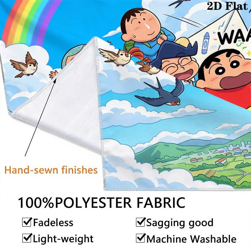 Shinchan Colorful Rainbow Umbrella Tapestry Wallmounted Background Cloth Soft Homestay Soft Decoration Tapestry Background Cloth