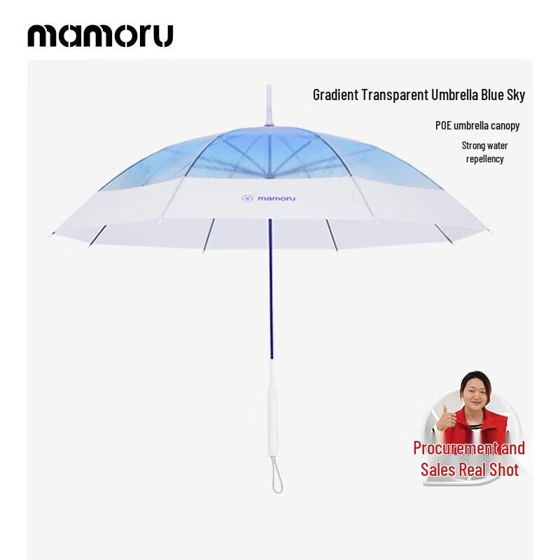 Большой прозрачный ветрозащитный зонт с длинной ручкой