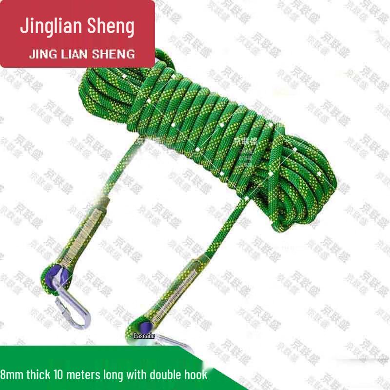 Multi-Purpose Nylon Static Safety Rope with Double Hooks