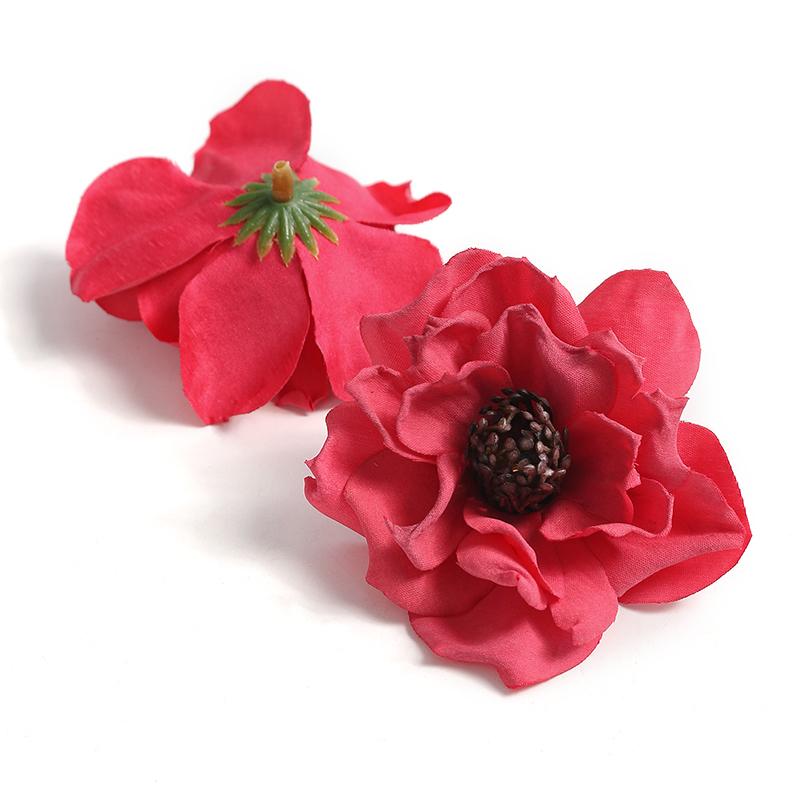 

10/20Pcs Artificial Flowers Heads 7cm Wedding Marriage Decorations Fake Flowers Party Home Room Decor DIY Gift Garland Accessory 10Pcs червоний