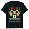 Level 13 Unlocked Official Teenager 13th Birthday Gamer T Shirts Summer Streetwear Short Sleeve Official Teenager Gifts Tshirt