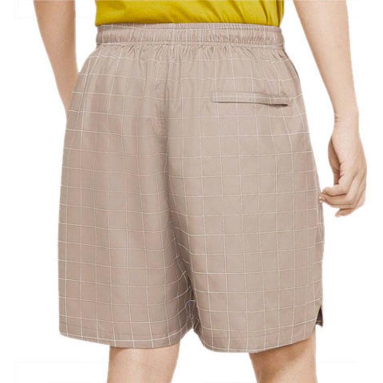 Nike Reflective Loose Checkered Sports Shorts Men Bottoms Olive Grey DA1516-040