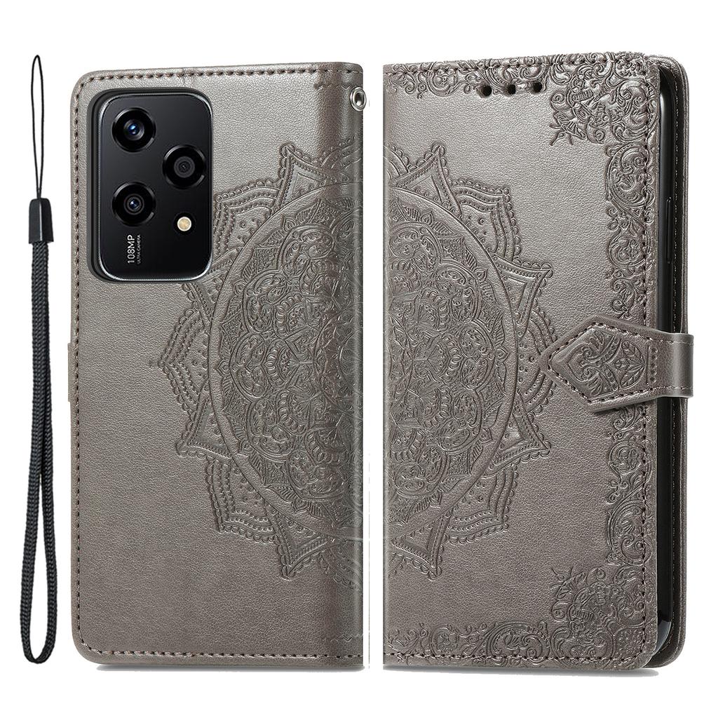 For Honor 200 Lite Case Stand Function Embossed Mandala Pattern PU Leather Phone Cover