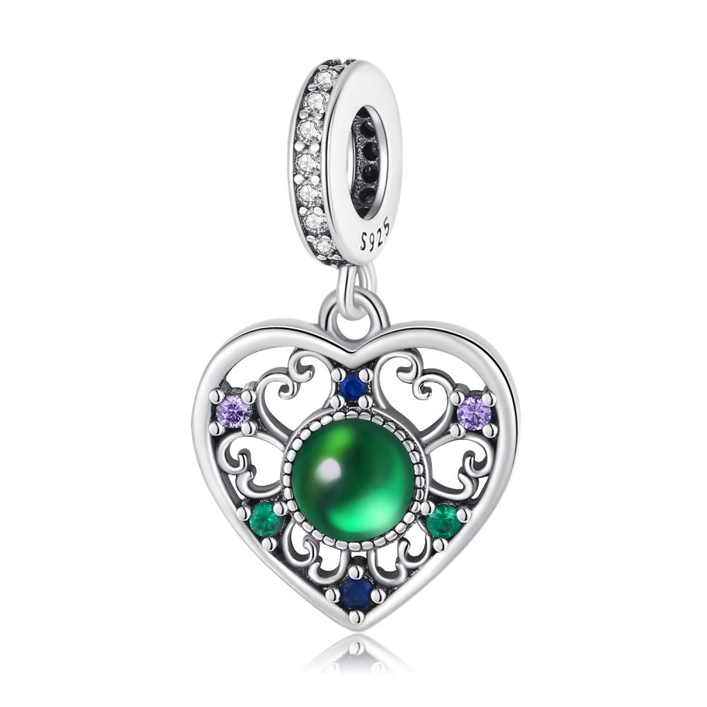 925 Sterling Silver Green Series Flower Tree Apple Pendant DIY Fine Beads Fit Original Charms Bracelet Women Jewelry Diy 1