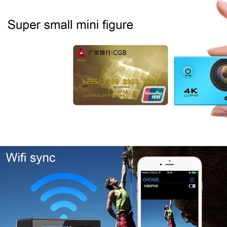 F60 2.0 Inch Screen 170 Degrees Wide Angle WiFi Sport Action Camera Camcorder with Waterproof Housing Case, Support 64GB Micro SD Card
