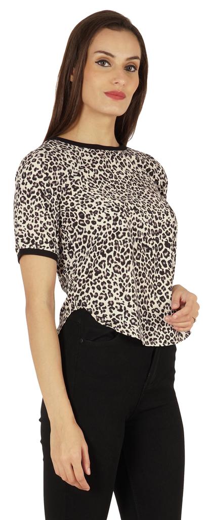 Inkmeso Rundhals Lässige T-Shirts Für Damen Bedruckt Normale Passform High-Low Saum