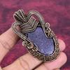 Purpurite Gemstone Pendant Designer Jewelry Handmade Copper Wire Wrapped Pendant