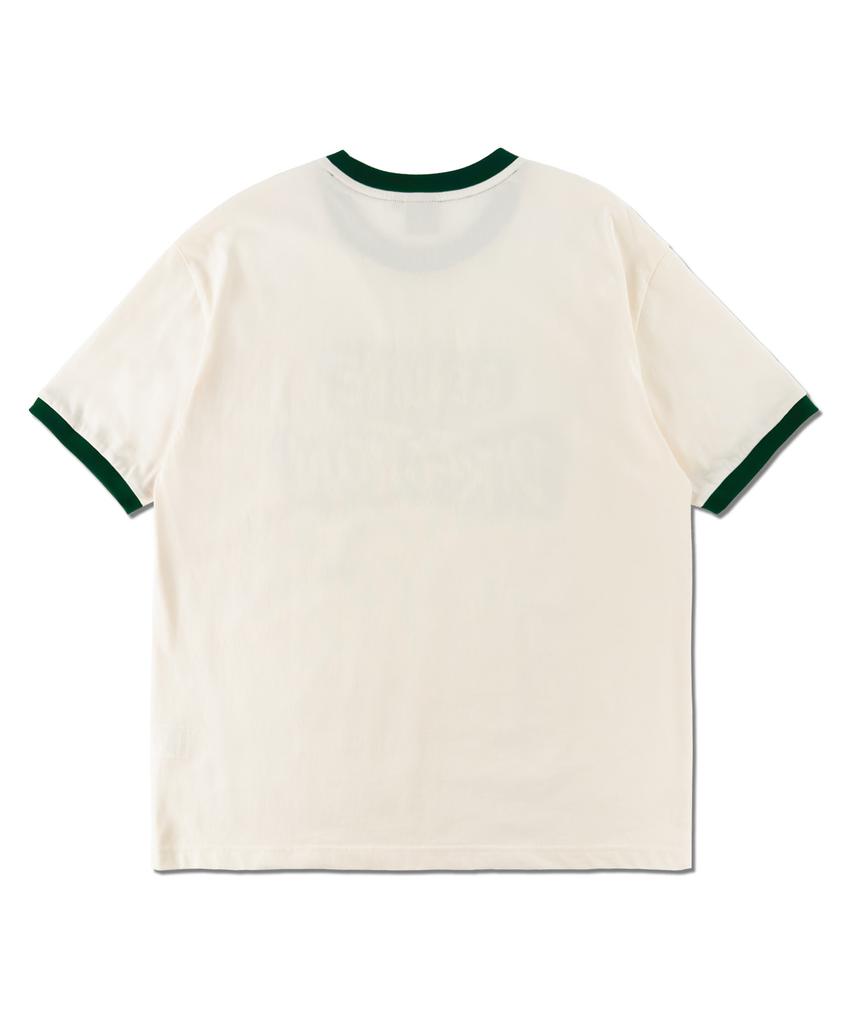 BUNKERBUSTER Typographic Ringer Short Sleeve T-Shirt Mq2Tu258_Green