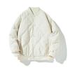 Mens Warm Thickened Cotton Puffer Jacket Loose Fit Solid Color Baseball Style Casual Outerwear Winter