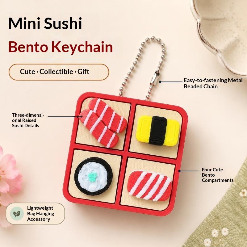 Niedliche Sushi-Tastatur Fidget Schlüsselanhänger 1 Stück Stressabbau PLA 3D Taschenanhänger für Rucksack Dekoration Teenager Tägliche Nutzung Geschenk