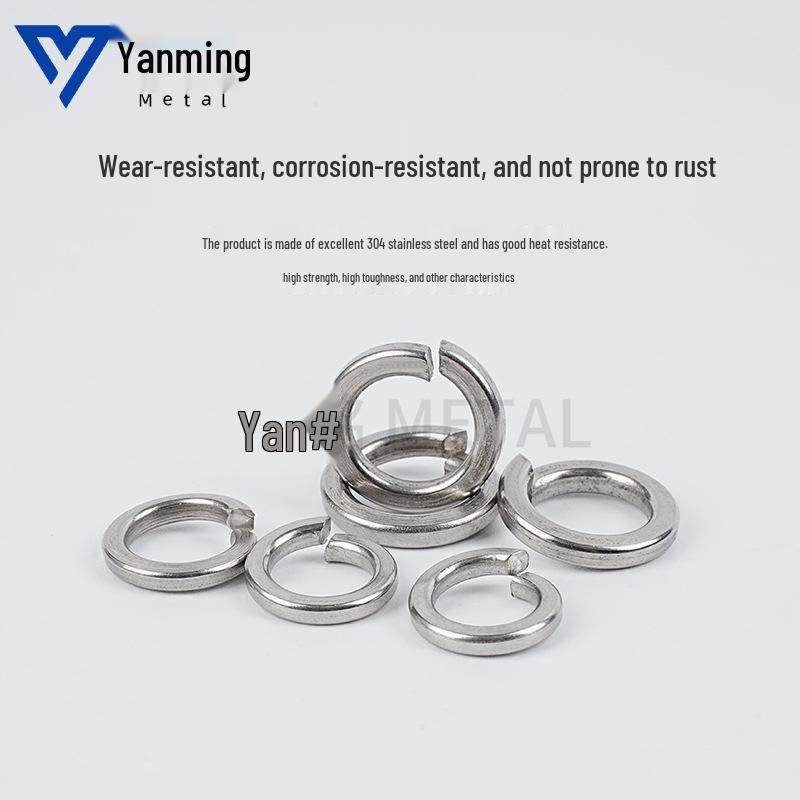 High-Strength Stainless Steel Spring Washers - 304/201/316 GB93 Elastic Anti-Loosening Metal Washers