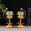 21cm Aliaj sticlă de cristal Candlestick simulat pentru uz casnic Sală Buddha pentru rugăciune decorare decor pentru casă