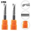 2 Stücke 6mm Einzelflöte Spiral Schaftfräser Hartmetall-fräser Bits für Aluminium 6*22mm
