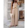 Casual Vacation Solid Color Vest Wide-leg Trousers Set