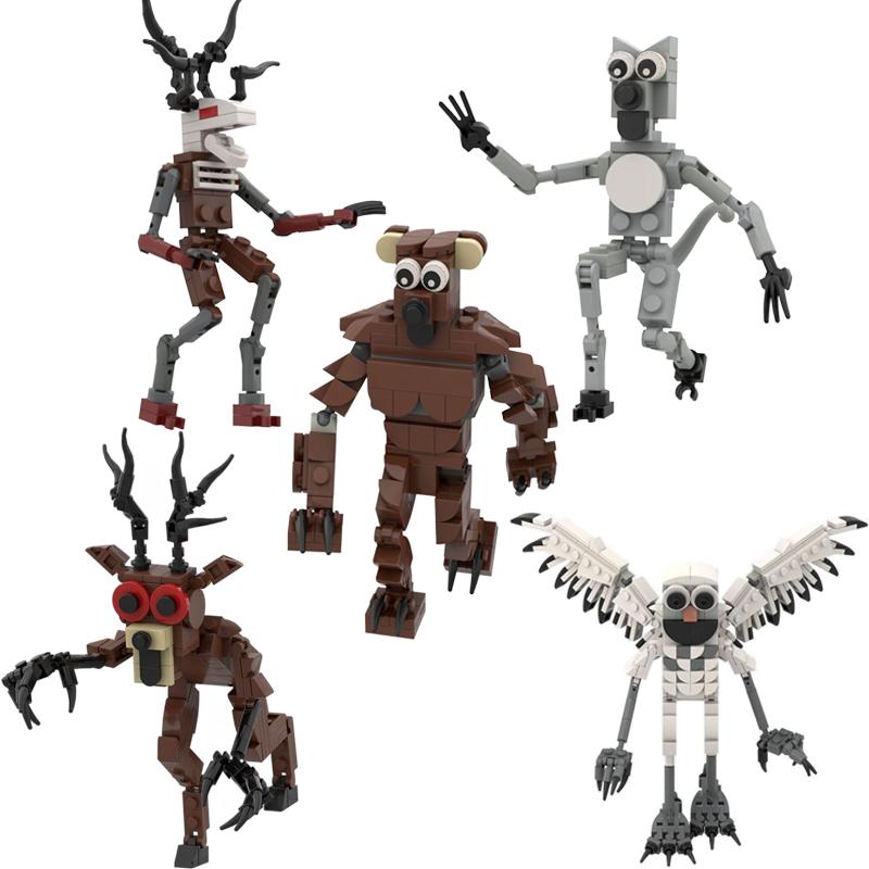 New 99Nights Horror Building Blocks Funny Forest Deer White Owl Assembling Game Modle Figurines Toys For Bys Birthday Gifts
